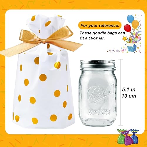 Miniatura 3 de HRX Package 50 bolsas de regalo, bolsas de regalo con cordón para dulces de Navidad, galletas, alimentos (5.8 x 9 x 2.4 pulgadas)