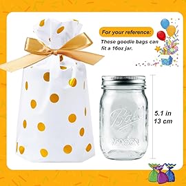 HRX Package 50pcs Cute Goodie Bags, Drawstring Gift Bags for Christmas Treat Candy Cookies Food (5.8x9x2.4 inch)