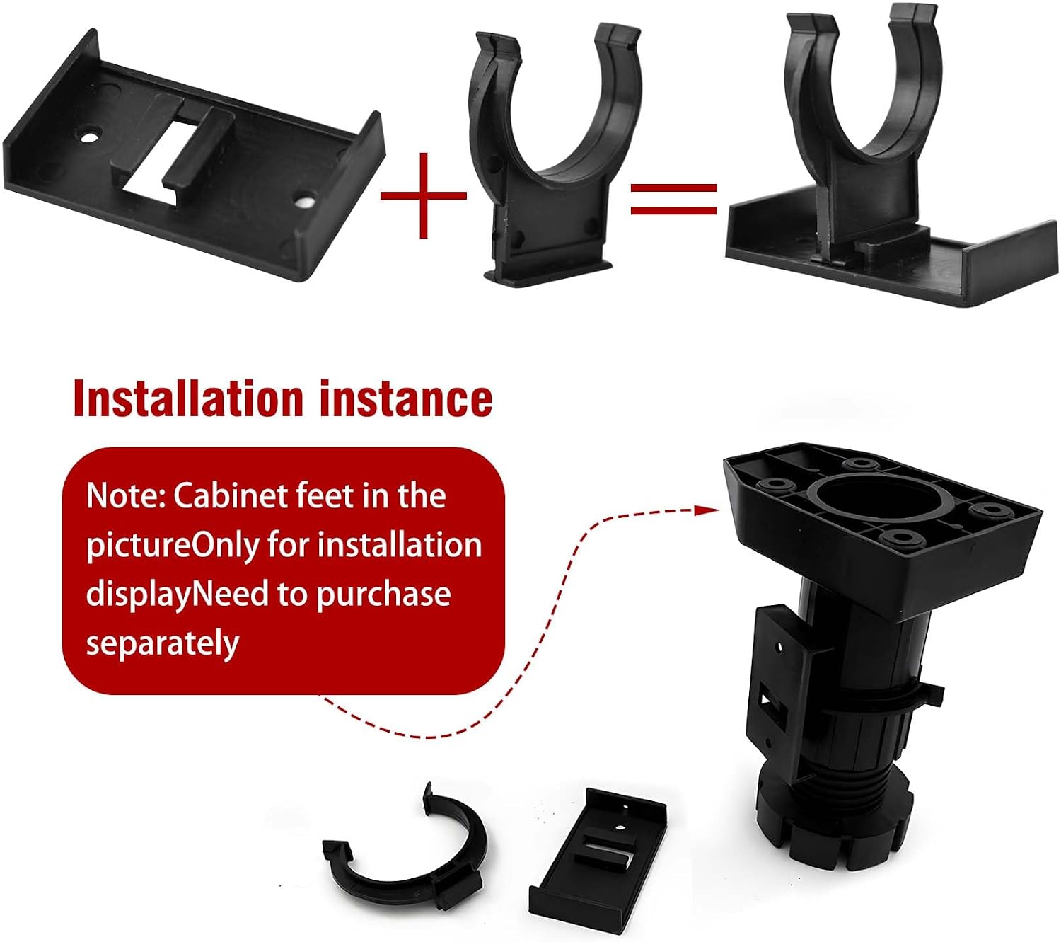 CEYAZYE 10 PCS 1 inch Plastic Kitchen Leg Plinth Clips