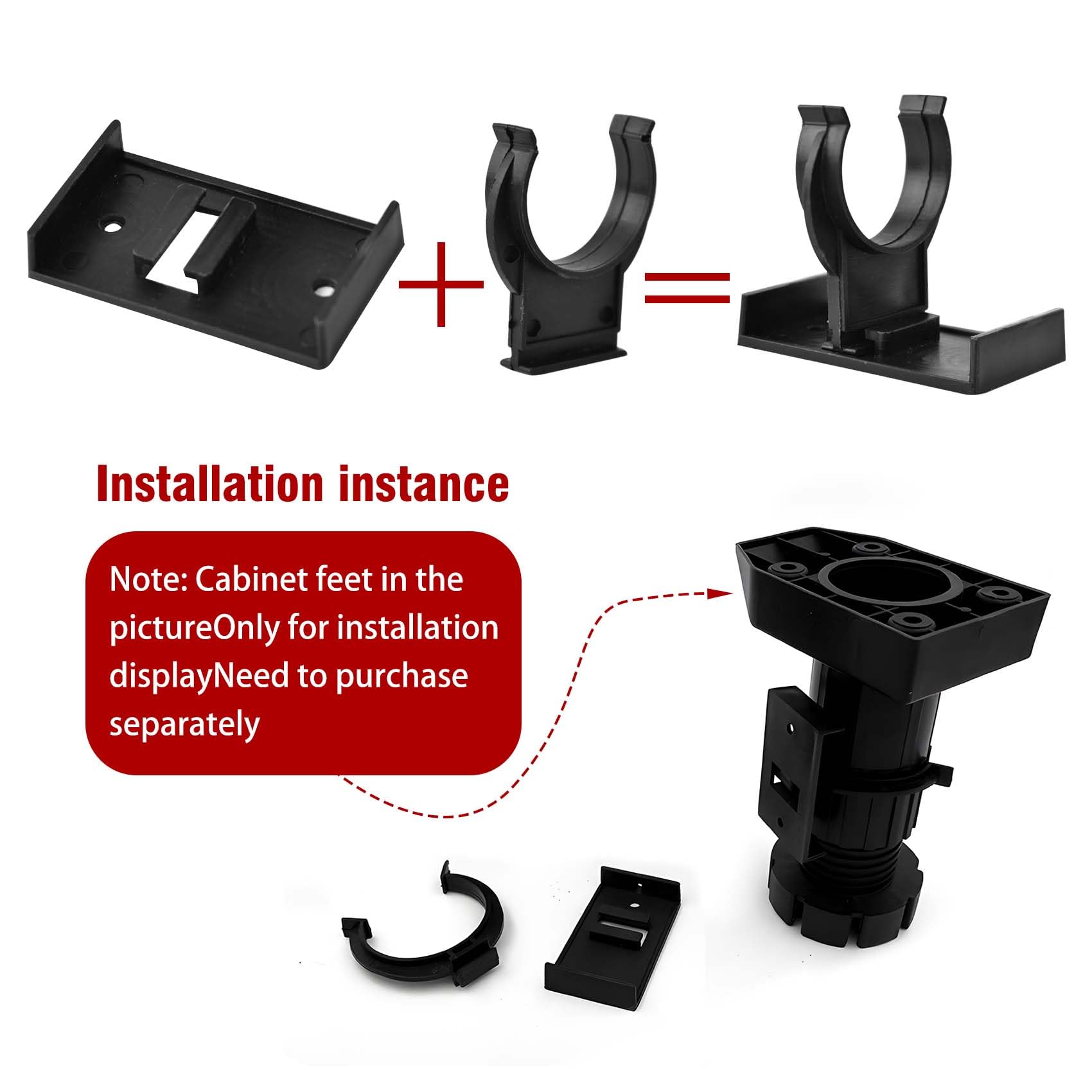 SULIUDAJI 16 Pcs Clips De Zócalo De Cocina,Clip De Rodapié,Clip De Fijación Para Listón De Zócalo,para Zócalo De Cocina Para Sofás, Mesas, Camas, Soportes De TV, Armarios Y Otros Muebles