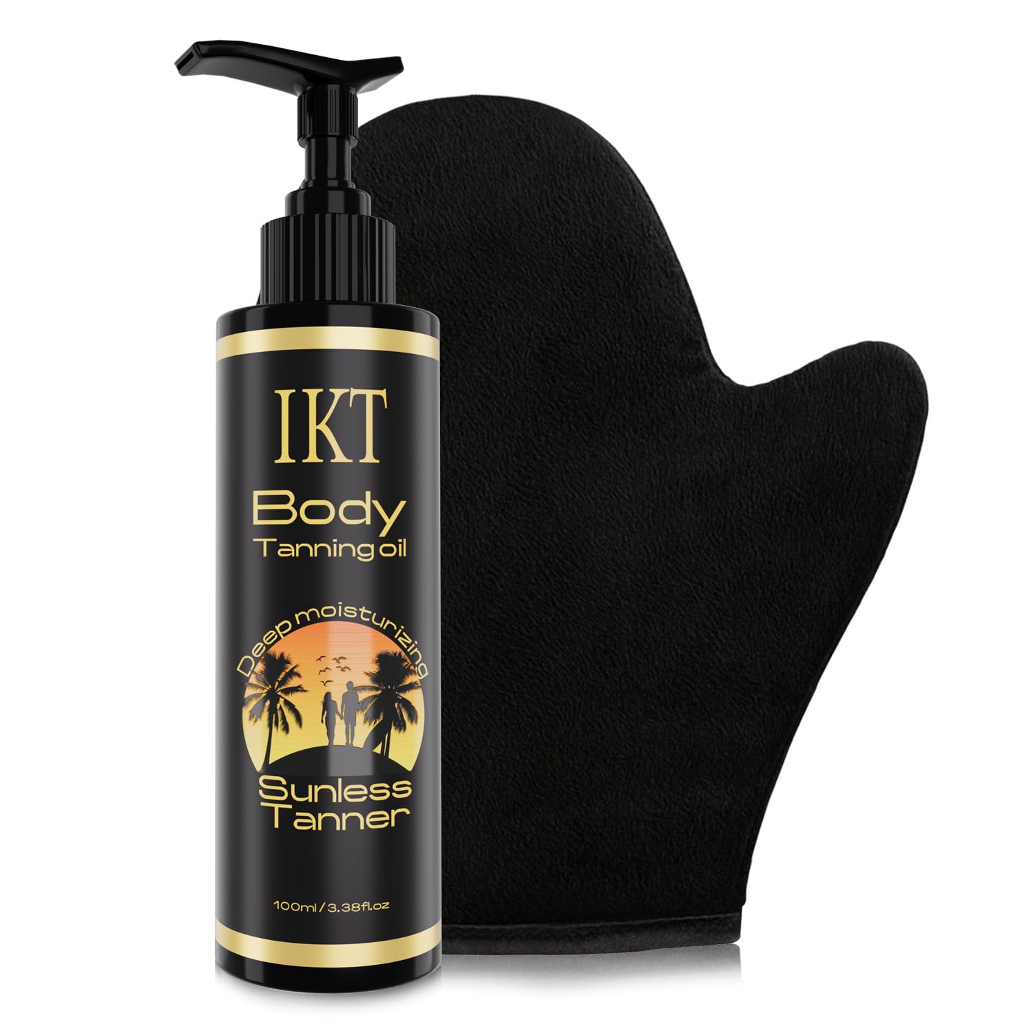 FUNAN Self Tanner Tanning Oil Kit, Deep Moisturizing Sunless Tanner with Application Mitt