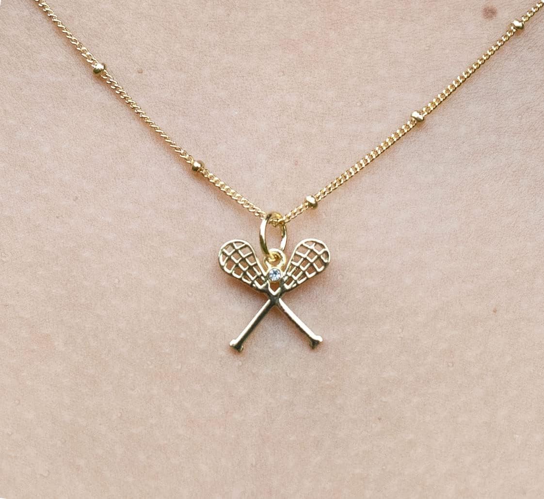 Chelsea Charles Lacrosse Charm Necklace for Women, Gift for LAX Players, Athletes, Teams, Coaches and Fans