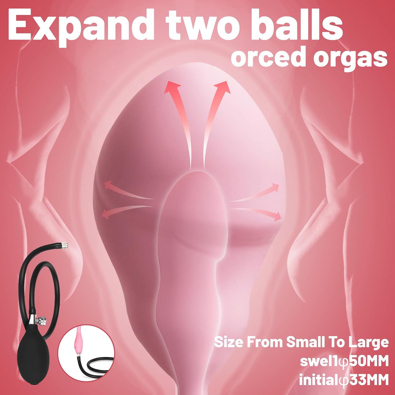 Vaginal & Anal Trainer with Remote Control Inflatable Dildo with Adjustable Thickness G-spot & Prostate Vibrator with 10 Vibration Modes Adult Sex Toys & Games
