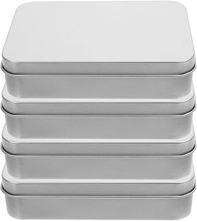 VILLCASE ブリキ箱 長方形 ブリキ製収納缶 キャンディーやクッキー包装用 ラッピング向け 耐摩耗性と軽量設計 4個セット