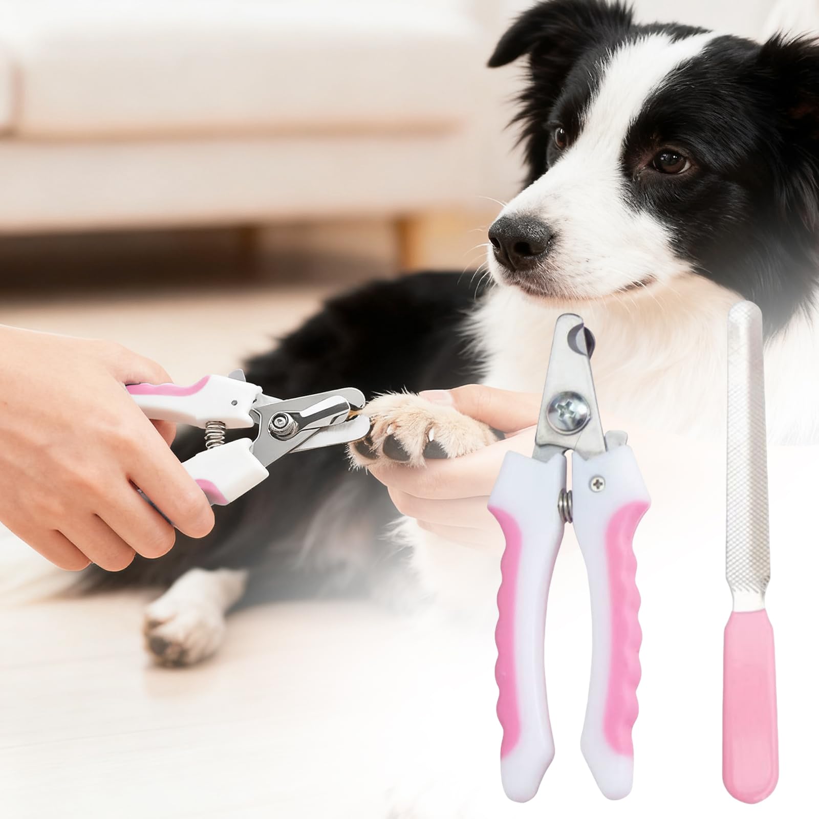 Large Pet Nail Clipper Set with Safety Stopper and File for Cats and Dogs Professional Grooming Trimmer Tool
