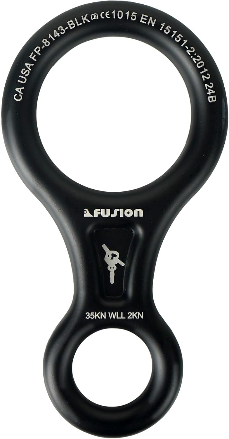 Fusion Climb Aluminum Descender - Figure 8 Descender Black