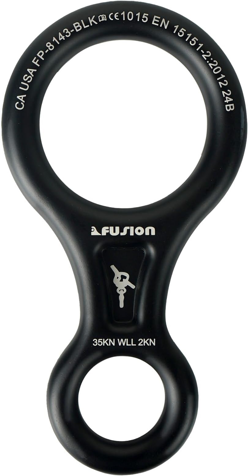 Fusion Climb Aluminum Descender - Figure 8 Descender Black