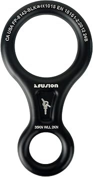 Fusion Climb Aluminum Descender - Figure 8 Descender Black
