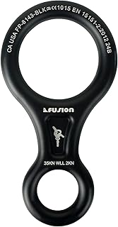 Fusion Climb Aluminum Descender - Figure 8 Descender Black
