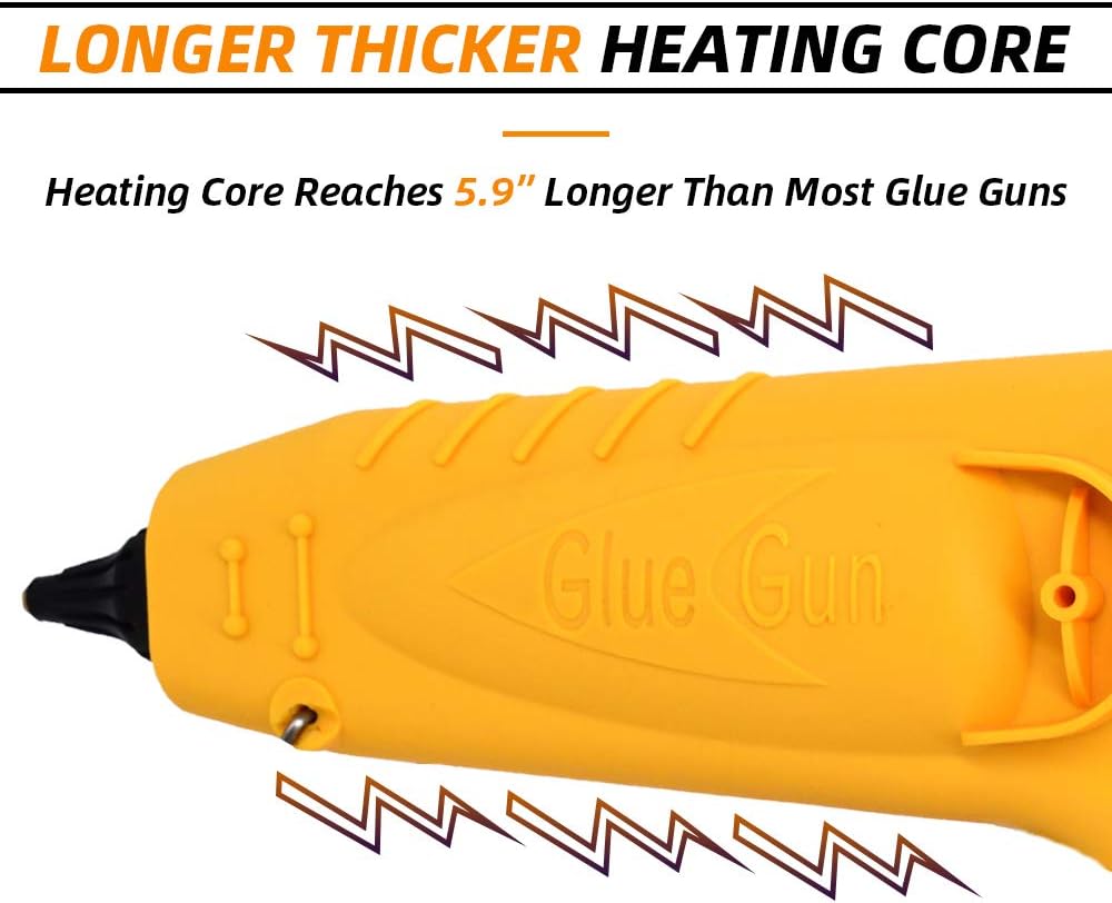 Professional Full Size Hot Glue Gun 500-watt High Temp Industrial Heavy Duty Glue Guns Temperature Adjustable with LED Digital Display Gift 3 Gun Tips & 0.43" Glue Sticks : Tools & Home Improvement