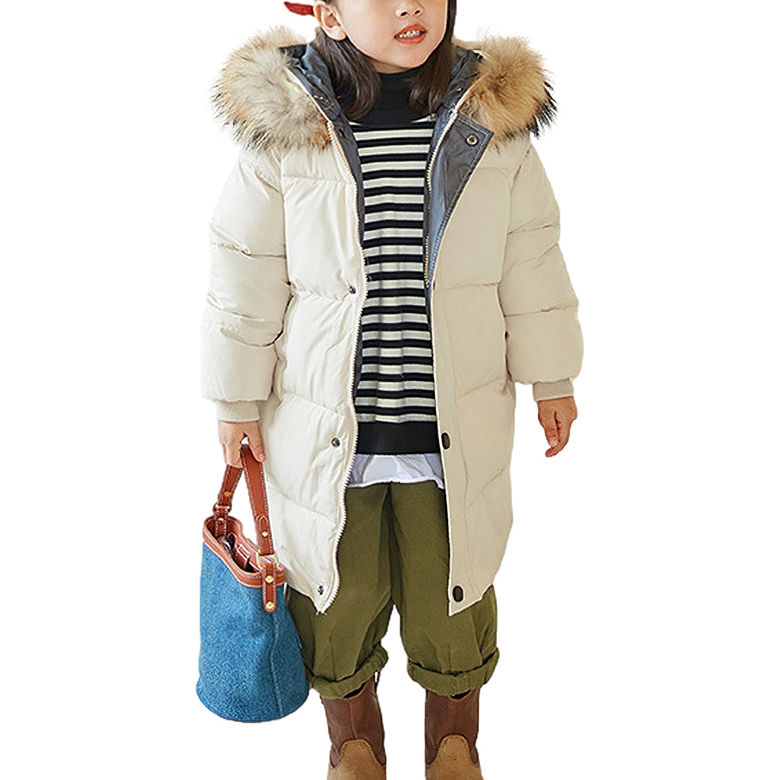 amropi Abrigo para Niño Niña Chaqueta con Capucha Caliente Invierno Ropa por 2-10 años