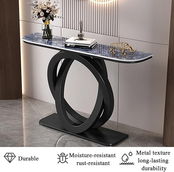 Marble Entryway Table, Modern Sofa & Console Table Narrow Side Table, Farmhouse Foyer Long Tables, Contemporary Accent Tables for Living Room, Entrance, Hallway, Foyer, Behind The Couch