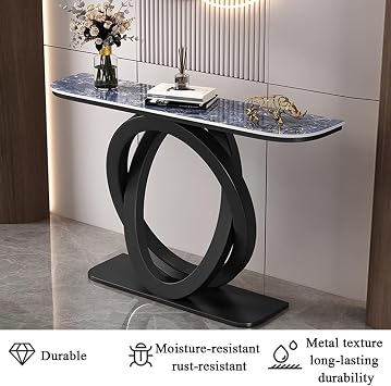 Marble Entryway Table, Modern Sofa & Console Table Narrow Side Table, Farmhouse Foyer Long Tables, Contemporary Accent Tables for Living Room, Entrance, Hallway, Foyer, Behind The Couch