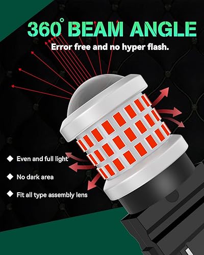 Miniatura 4 de Bombillas LED 3157 3156 3056 3057 rojas con proyector de repuesto para luces de freno traseras 10-60 V, 4 unidades