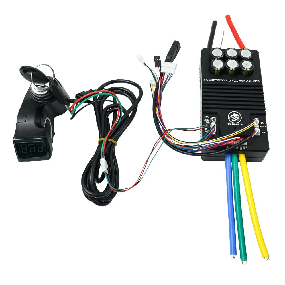 FLIPSKY 75200 Pro V2.0 84V 200A with Aluminum PCB with Key Switch Based on VESC for Electric Skateboard/Scooter/Ebike Speed Controller