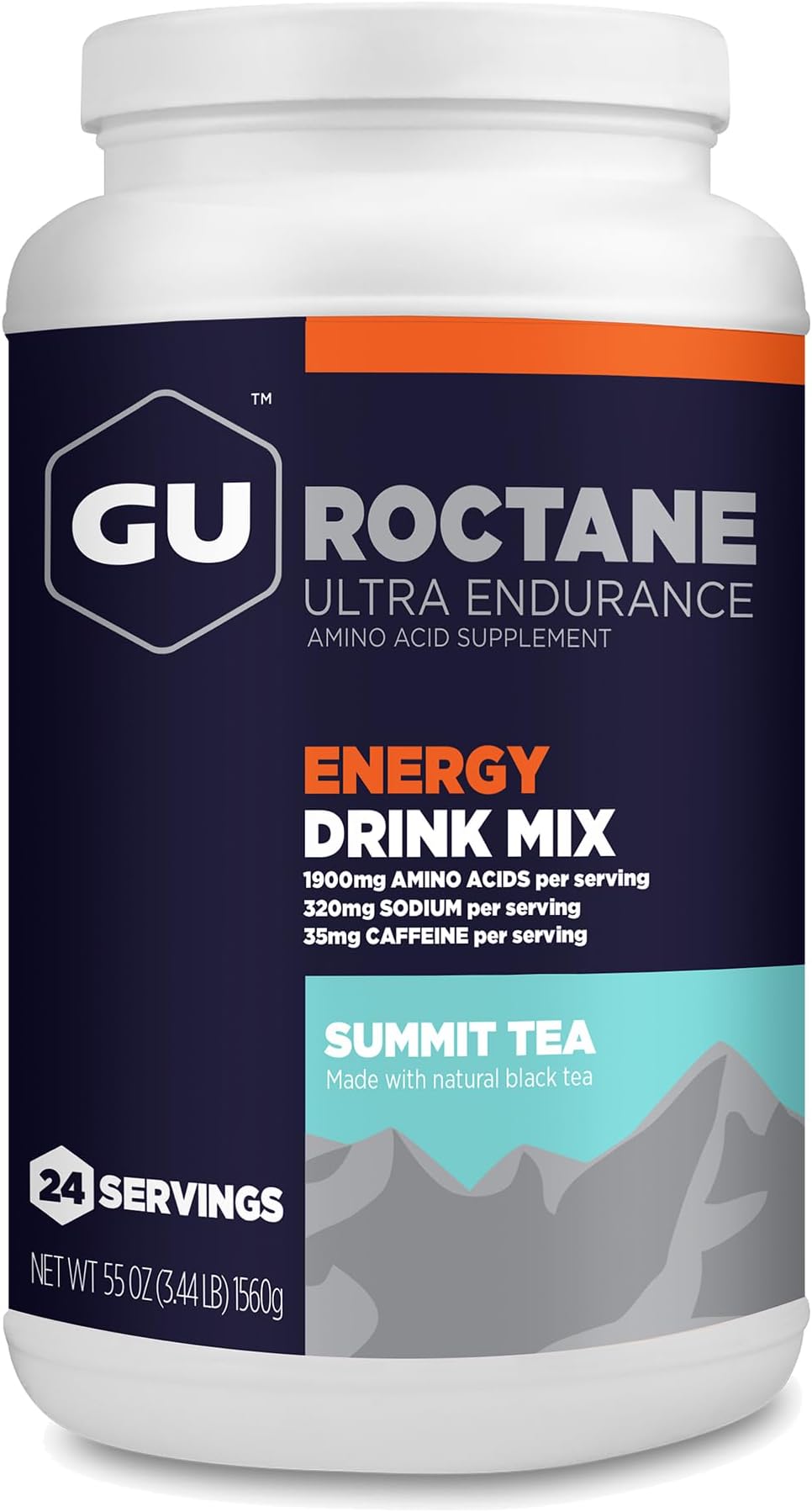 GU Energy Roctane Ultra Endurance Energy Drink Mix, Summit Tea, 3.44-Pound Jar