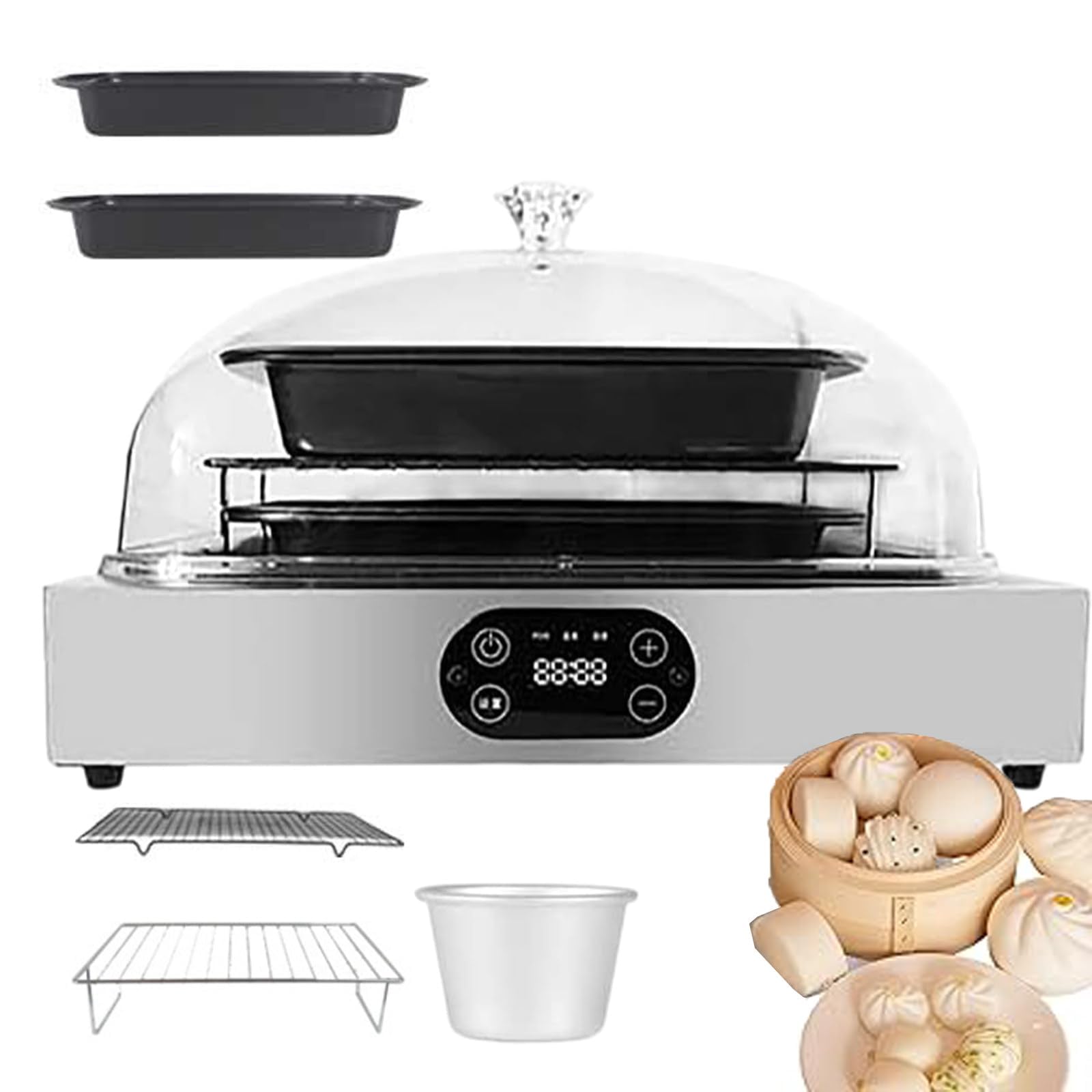 AYCDL Double Layer Electric Dough Proofer | Sourdough Bread Proofer Box 120W Yogurt Proofer Box | Can Hold 350x250mm Baking Pan