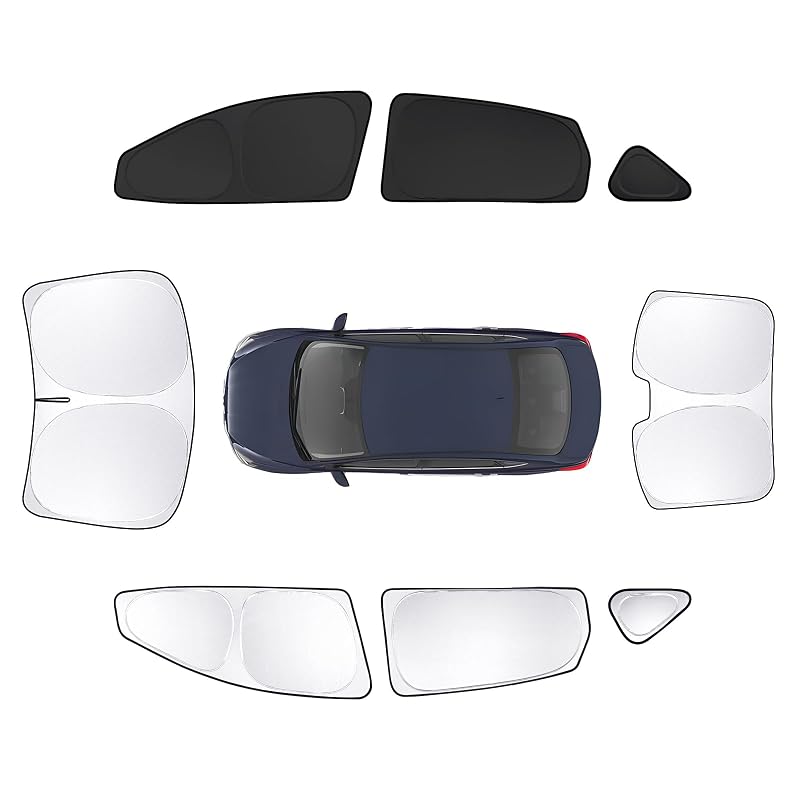 Kit de protetores solares para janelas SHINELINERS, cobertura completa para Nissan Sentra 2014–2019 e Toyota Prius Hatchback 2010–2015, 8 peças