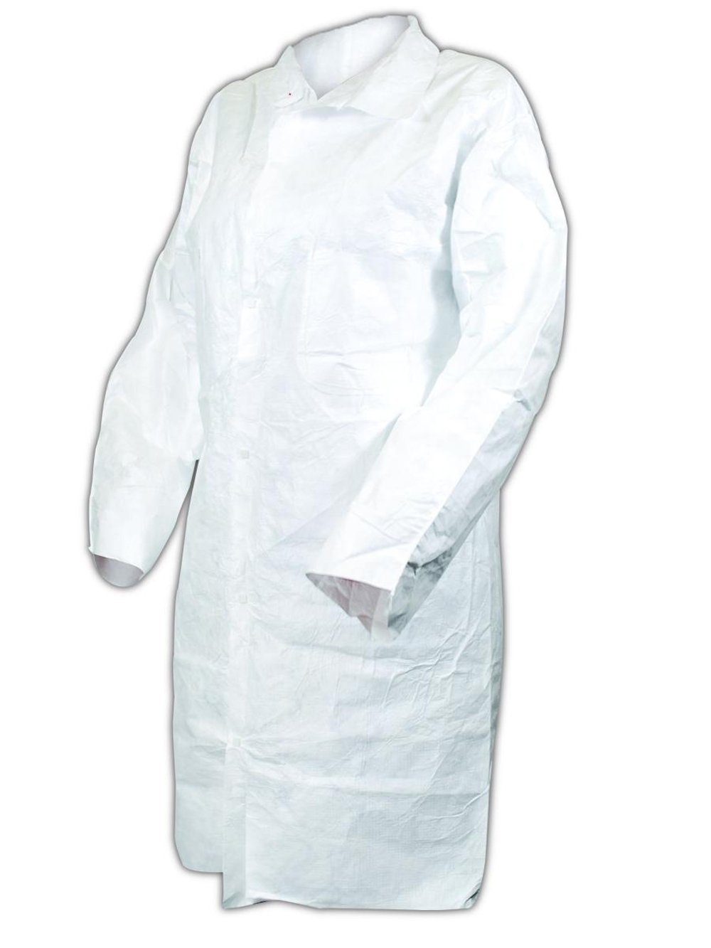 Free Shipping Offer Magid C115M EconoWear Tyvek Disposable Lab Coat with Collar and Two Patch Pockets, Medium, White (Case of 30)