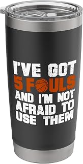 Hoops Basketball Player Streetball Dunking Hooping 5 Fouls Stainless Steel Insulated Tumbler