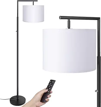 Yang Hong Yu Floor lamp,Stepless Brightness &4 Color Temperature Modern Standing Shade Led Floor Lamp with Remote & Rotary Switch Control Classic Standing Lamp for Living Room and Bedroom (Black)