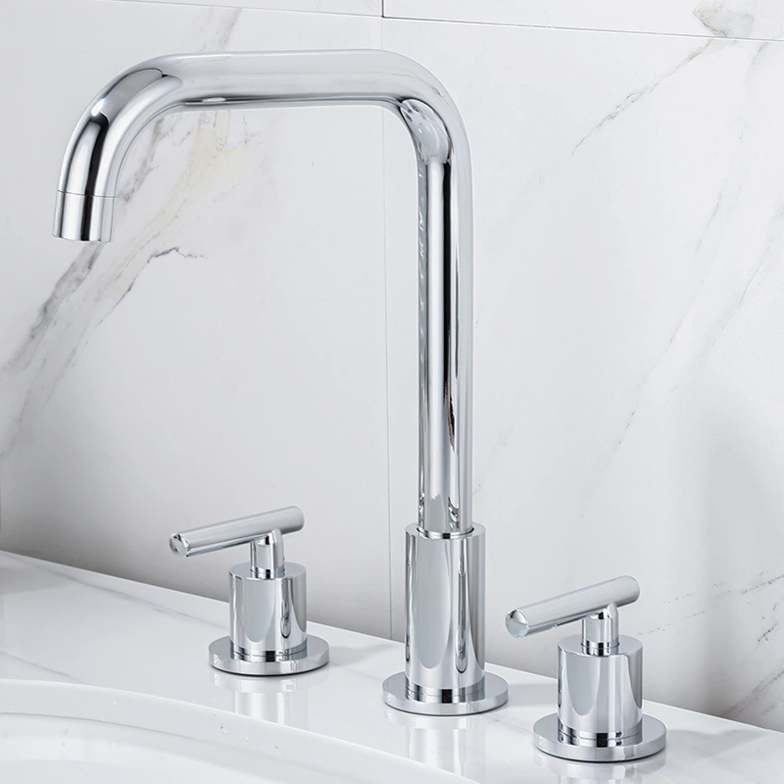 Robinet salle de bain eau froide chaude laiton chrome pour rénovation vasque rétro