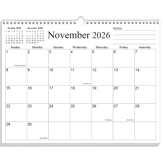 2027 Calendar - Calendar 2027 from November 2026 to June 2028, 8.5" x 11", Black