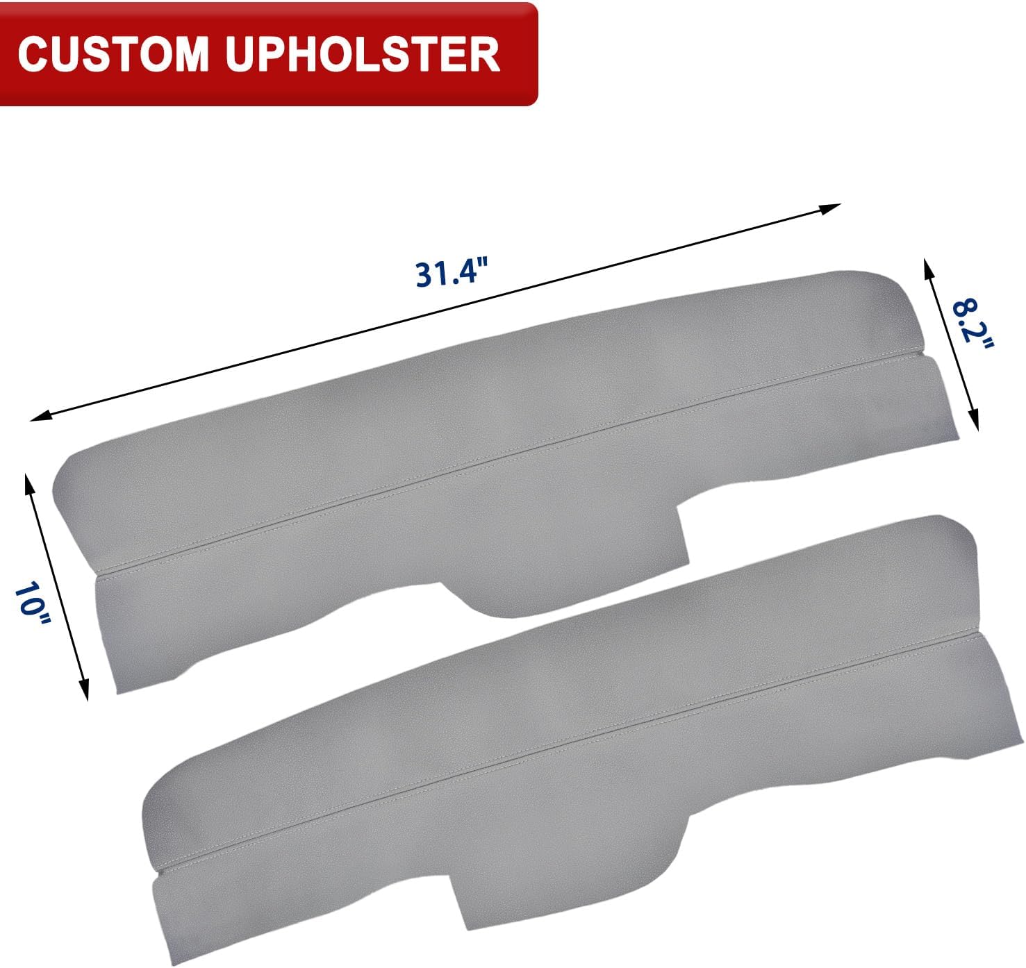 Front Door Panel Insert Cover Replacement for Honda Pilot 2009 2010 2011 2012 2013 2014 2015, Left and Right Side, Vinyl Leather Upholstery, Anti-scratch, Gray