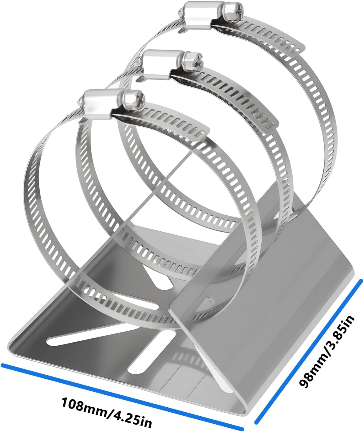 ECSiNG 2X Universal Pole Mount with 6 Elastic Rings Surveillance Camera Vertical Pole, Silver image 4