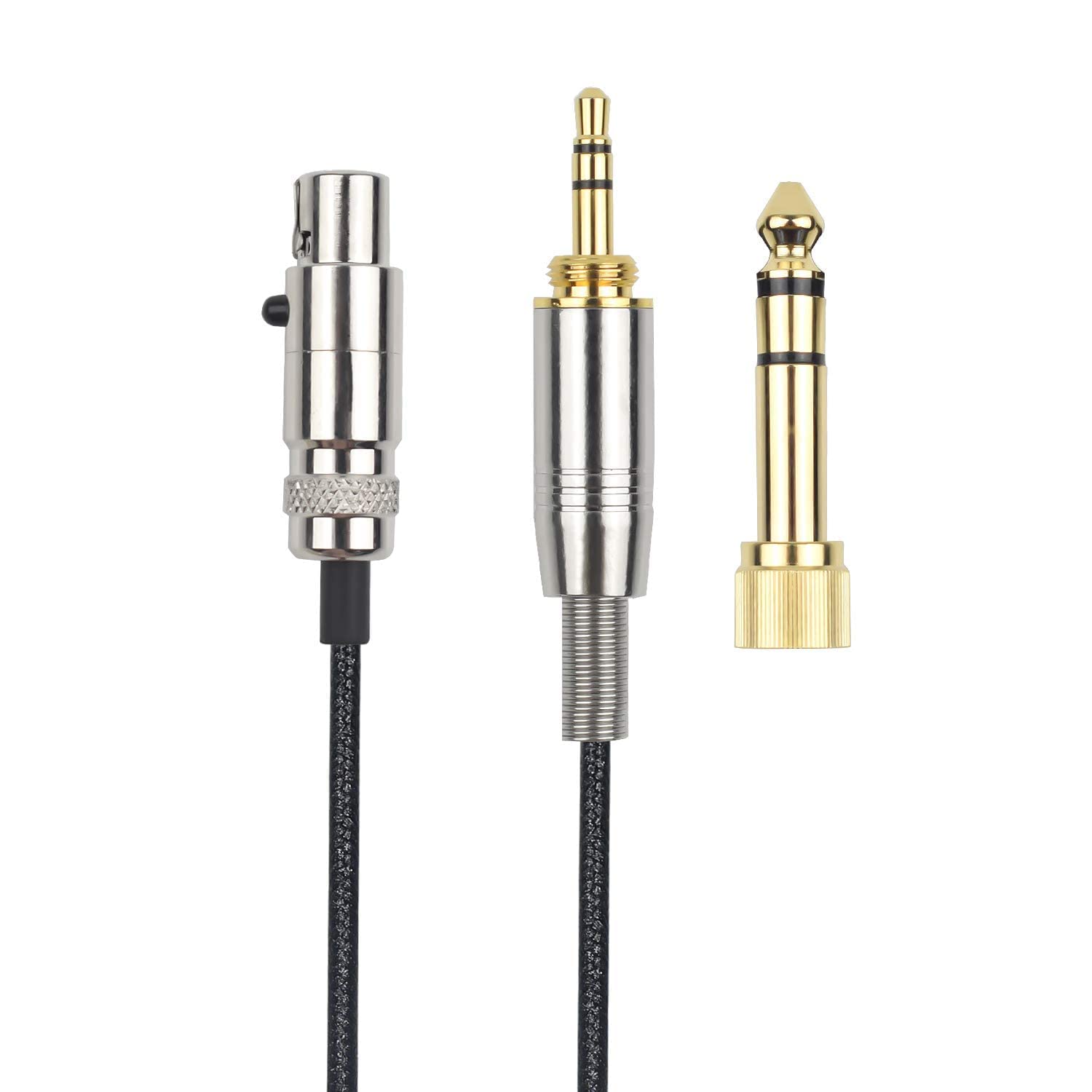 Auhsuxo K240 Replacement Audio Cable Compatible with AKG K240S K240MK II Q701 K702 K712 K275 Headphones, Mini XLR 3-Pin to 3.5mm Cord with 6.35mm Adapter