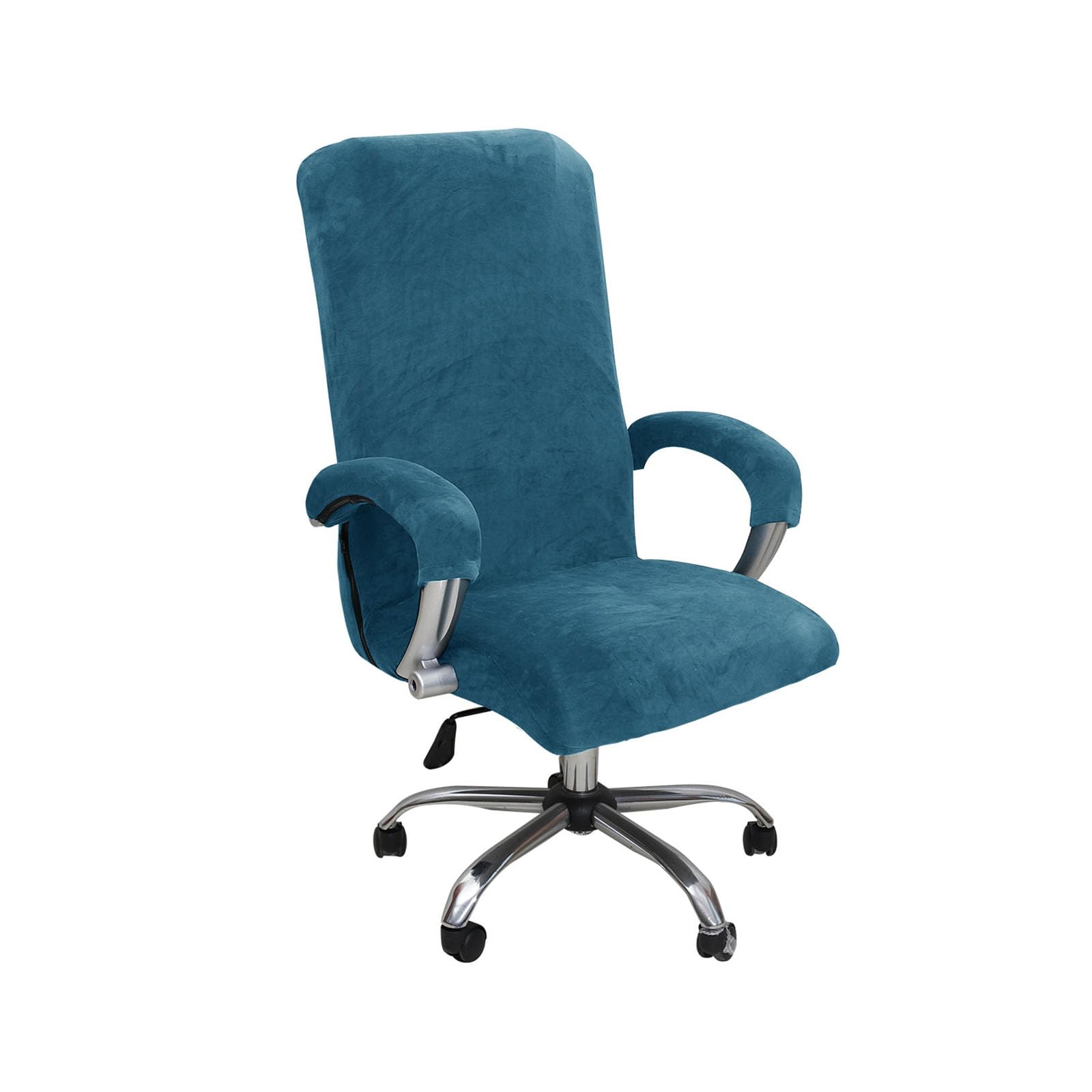 Coprisedia da ufficio in velluto di lusso, antiscivolo, elastico, per sedie da scrivania, misura XL, disponibile in bianco e blu, ideale per la decorazione di casa e ufficio