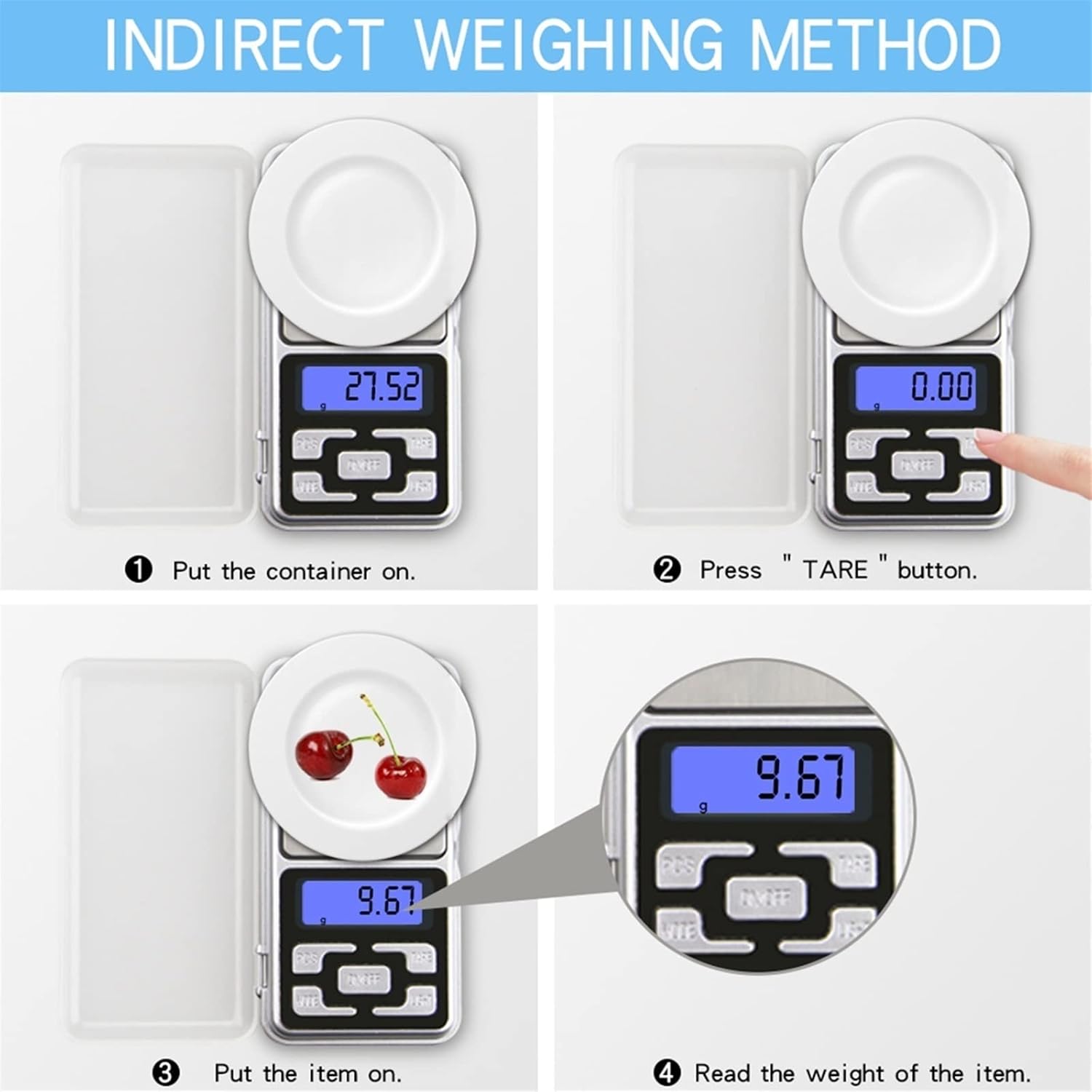 Luggage Scale,Scales for Body Weight High Precision Electronic Weight Scale Digital Pocket Jewelry Diamond Balance with Retail Box Backlight for Kitchen Weighing Weighing