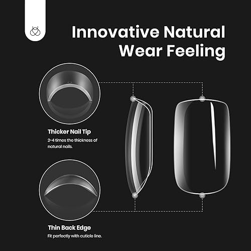 Miniatura 6 de Beetles - Kit de extensión de uñas de gel fácil de 240 piezas, puntas de uñas de gel suave cuadradas cortas preformadas con base de gel multiusos 5