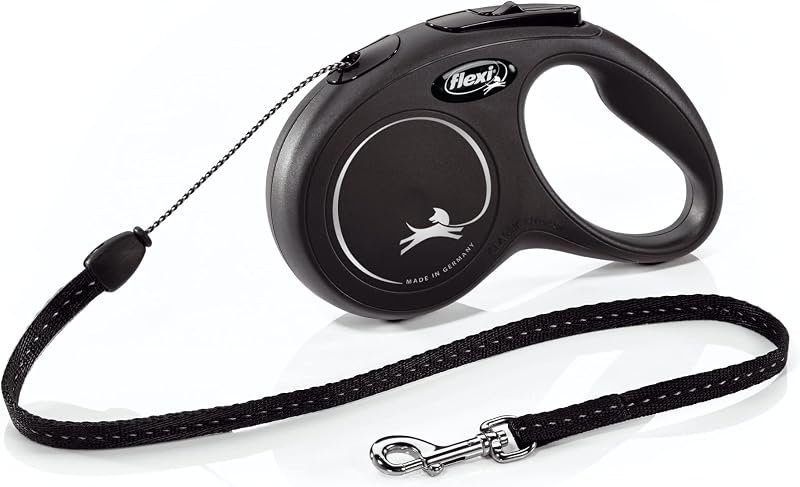 Guia Retrátil para Cães FLEXI Classic Cord Small, 4,88 m, Preta