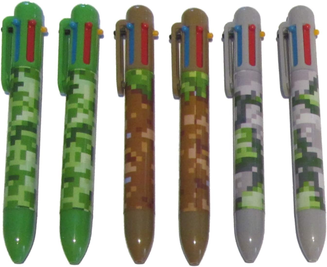 SDM 6 x Camouflage Pixel Design 6 Colour Pens Ideal Party Bag Fillers