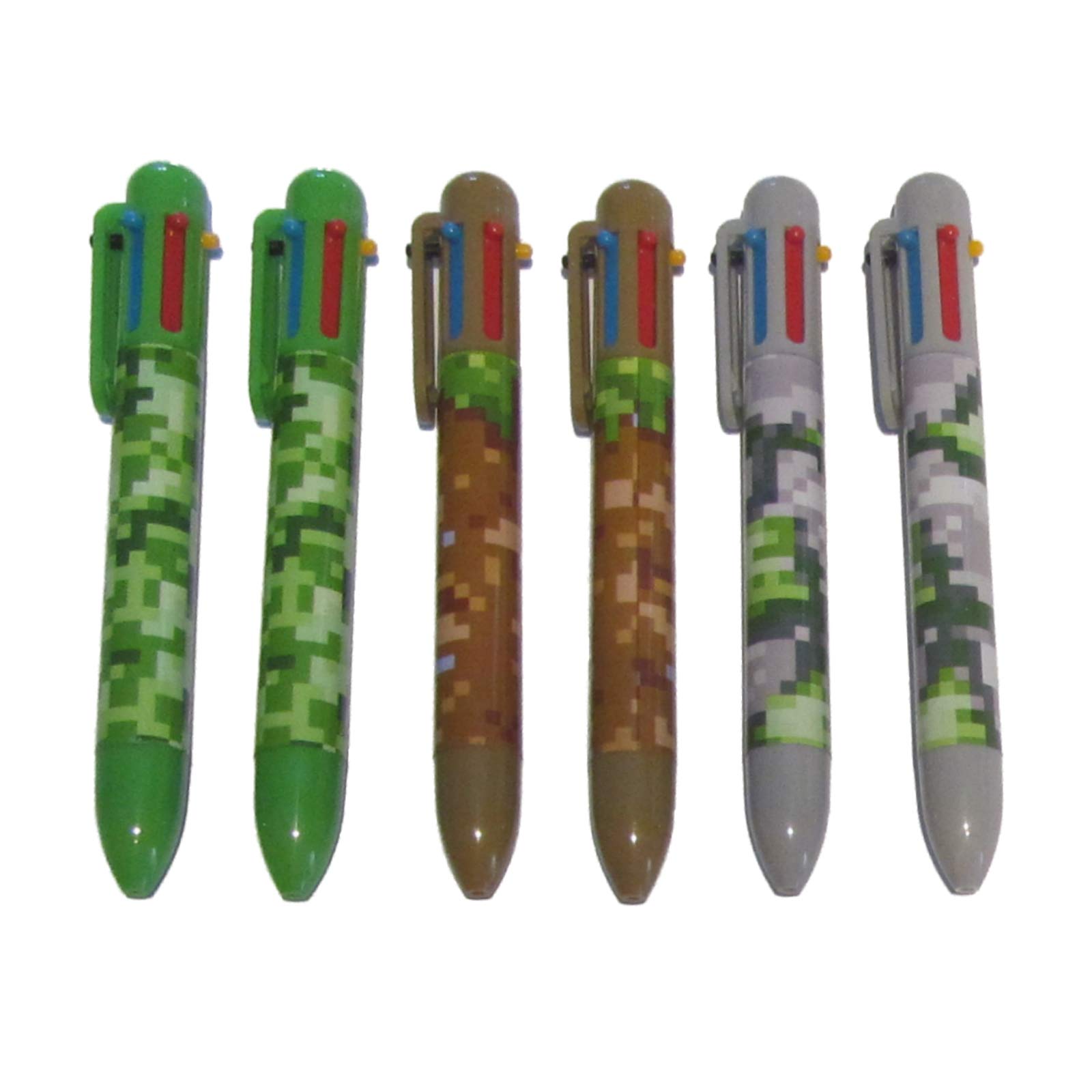 SDM 6 x Camouflage Pixel Design 6 Colour Pens Ideal Party Bag Fillers