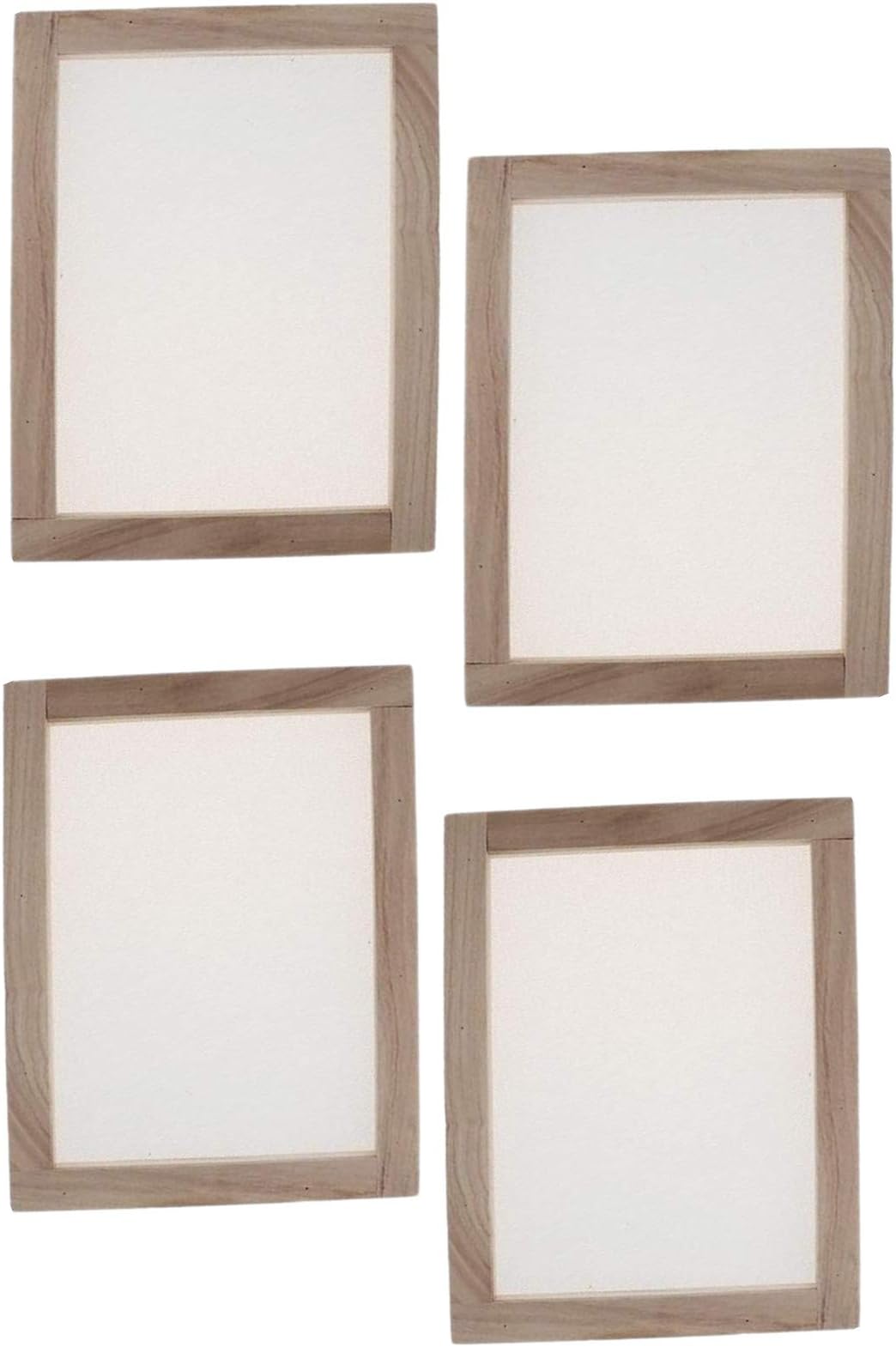 4 Pack Wooden Paper Making Screen Papermaking Mould Deckle Printing Frame for DIY Paper Craft Tool Dried Flower Handcraft