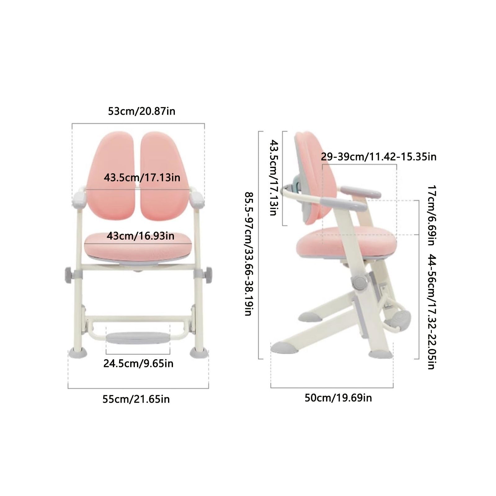 Ergonomiczne krzesło biurowe dla dzieci, dzieci, nauka, uczeń, komputer, dom, szkoła, biuro, kontrola wysokości dla rodzin, szkół i biur (kolor: zielony) Star of Light