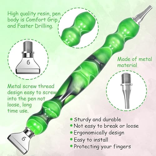 Miniatura 5 de 14 Uds. De Acero Inoxidable Tornillo Puntas De Rosca De Diamante Pintura Arte Taladro Kit De Pluma De Acero Plata Puntas De Metal Grips Placers