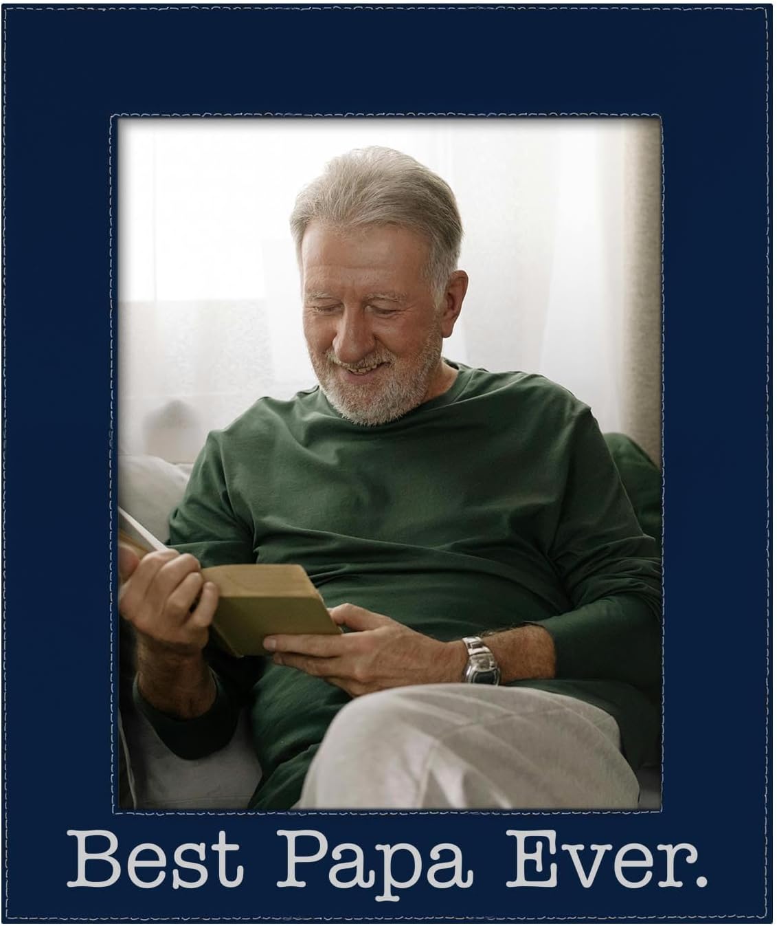 ThisWear Large Photo Frame Best Papa Ever 8x10 Leatherette Photo Frame Black