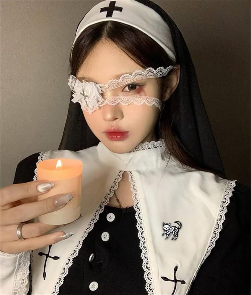 Punk Cat Skeleton Brooch Pin for Women Men Fashion Gothic Unique Black Animal Brooches Lapel Pins for Suit Backpacks Clothes Accessories Hat Bag Unique Jewelry for Halloween Party - Image 6