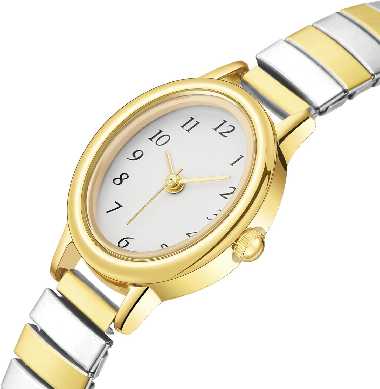Small Gold Watches for Women Stainless Steel Expansion Band,Analog Womens Watch with Daily Waterproof - Image 2