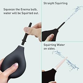 TopQuaFocus 8oz Enema Bulb Kit Anal and Vaginal Douche Bulb for Men Flushing System Enemas Silicone Bulb 4 Replaceable Tips