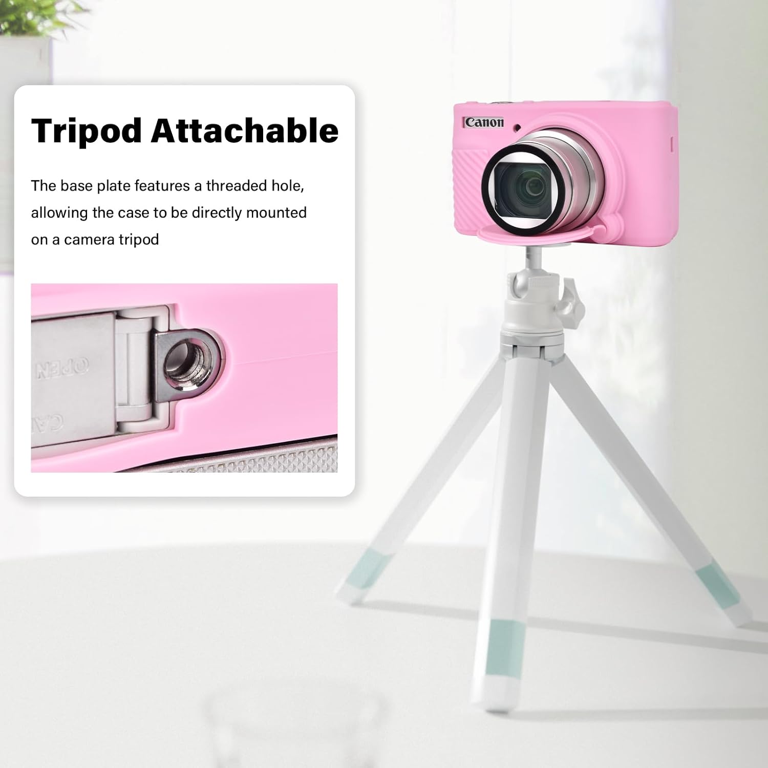 VOVMOEYA SX740 Camera Case Accessories Set[with 2 LCD tempered films],Silicone Protective Case Compatible with Canon PowerShot SX730 SX740 HS Digital Camera - Pink