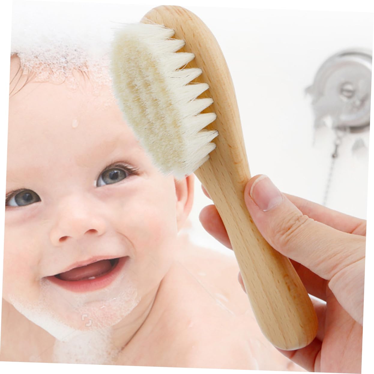 Baluue Baby Shampoo Brush Bath Sponges for Shower Baby Gentle Scalp Massage