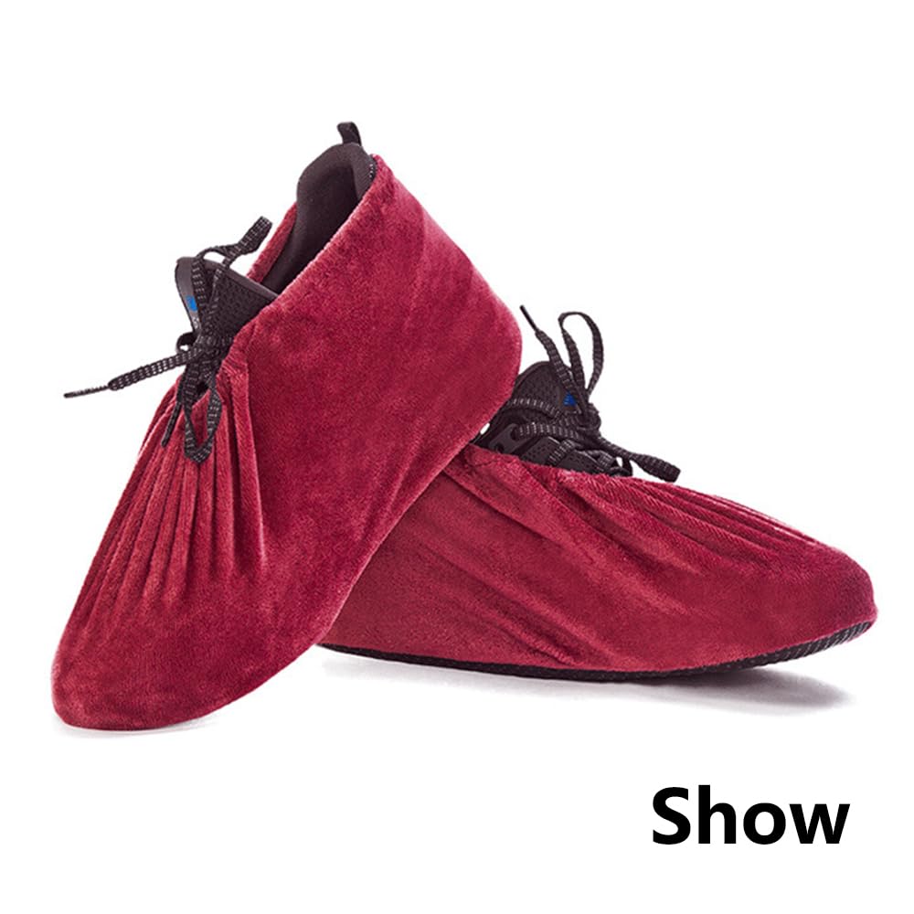 tooloflife Couvre-chaussures lavables et réutilisables, couvre-chaussures en flanelle antidérapants, anti-poussière pour bottes d'intérieur pour tailles de 36 à 44