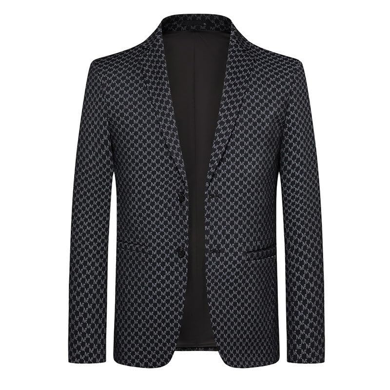Mens Black Two Buckle Sport Coat Casual Two Button Business Suit Jacket
