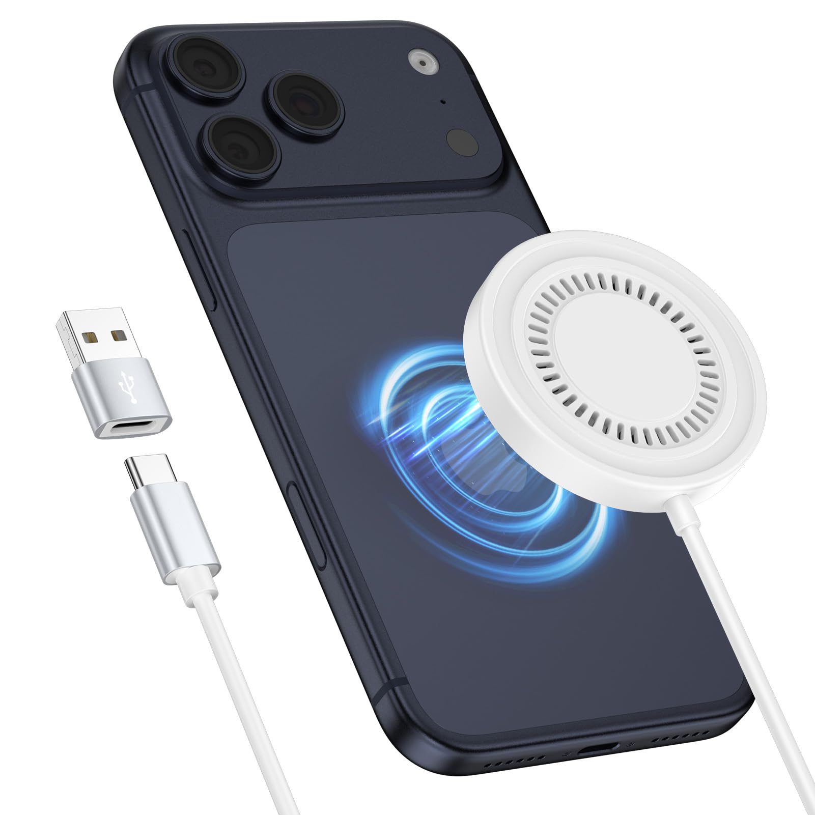 AirPods2 本体 ワイヤレス充電MagSafe USBType-C付き Amazon | ワイヤレス充電器 マグネット式 最大15W出力 Magsafe充電器