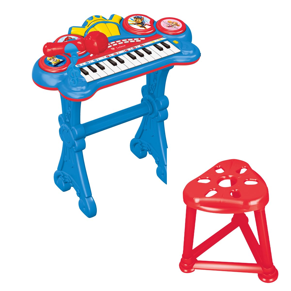 Lexibook Paw Patrol Electronic keyboard, seat, microphone, MP3 player, sound effects, demo tunes, blue/red, K707PALXB
