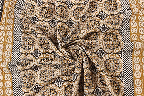Tapis de sol lavable et résistant en coton imprimé main marron - 7